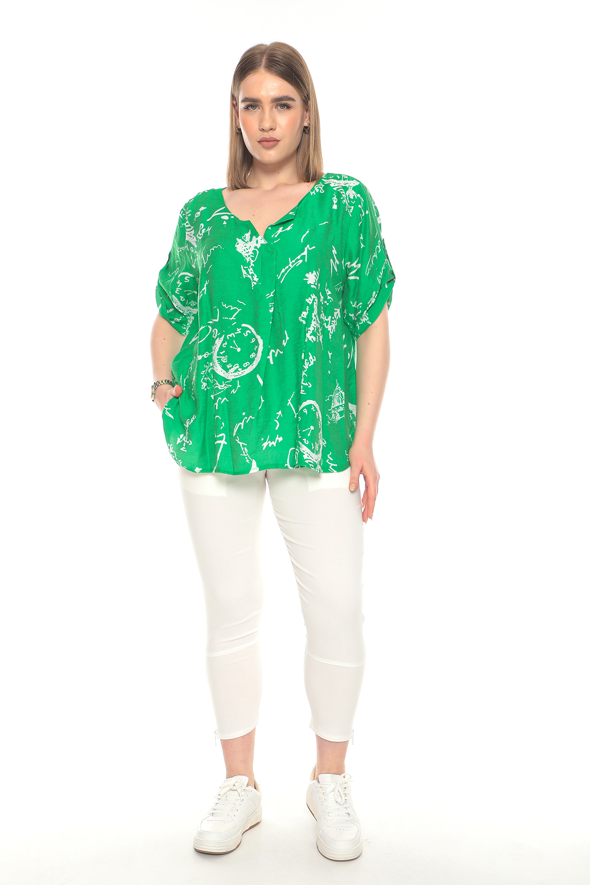 22190 HALLA TUNIK YESIL