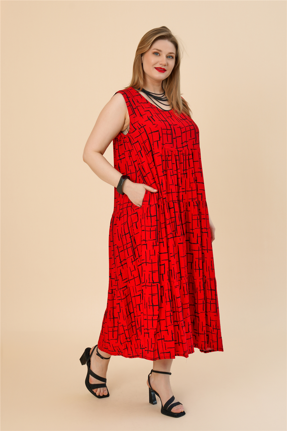 23063-2 ELBISE KIRMIZI