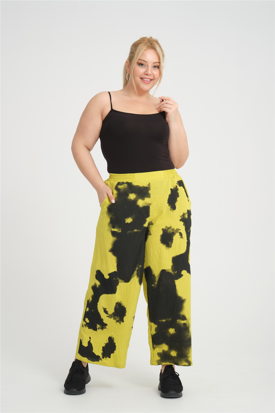 24314 VİSKON BASKILI PANTOLON