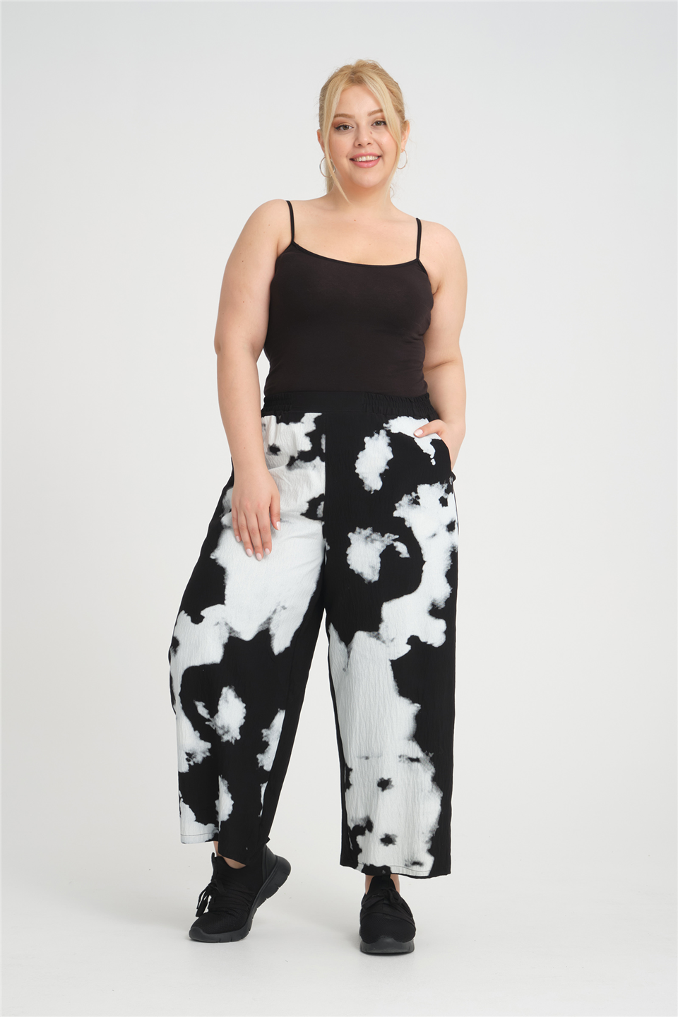 24314 VİSKON BASKILI PANTOLON