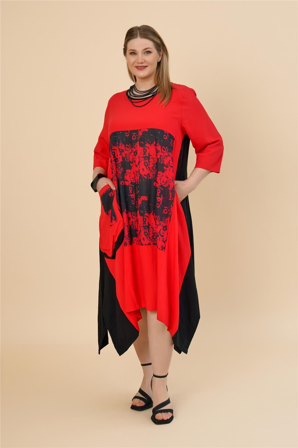 25167 ELBİSE KIRMIZI