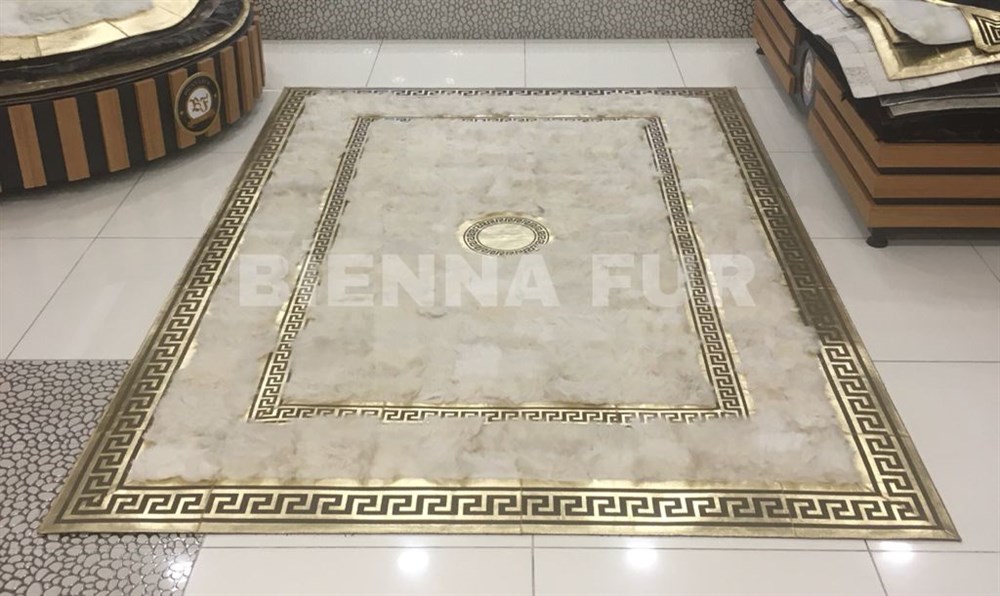 Bienna Fur Çift Gold Bordür Doğal Toskana Halı / Kilim