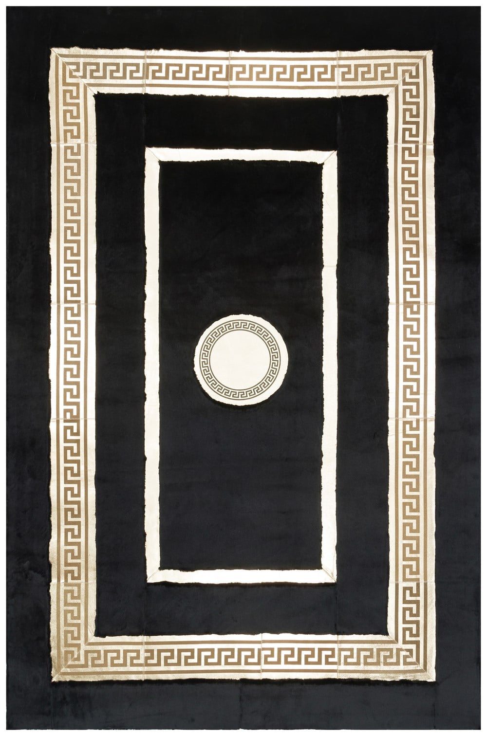 Bienna Fur Kaymaz İpek Pelüş & Deri Bordür Halı / Kilim