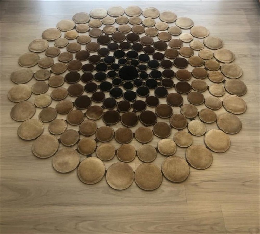 Bienna Fur Kaymaz Taban Doğal Deri Halı / Kilim