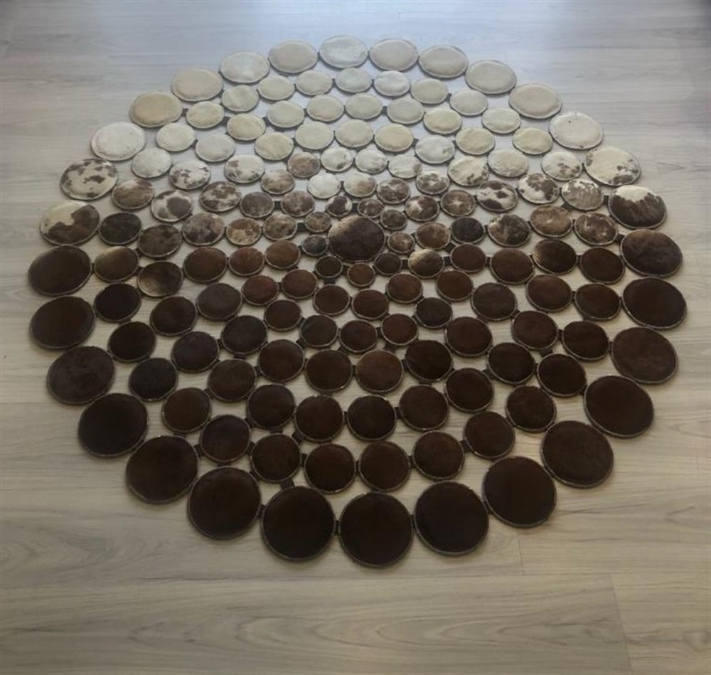 Bienna Fur Kaymaz Taban Doğal Deri Halı / Kilim