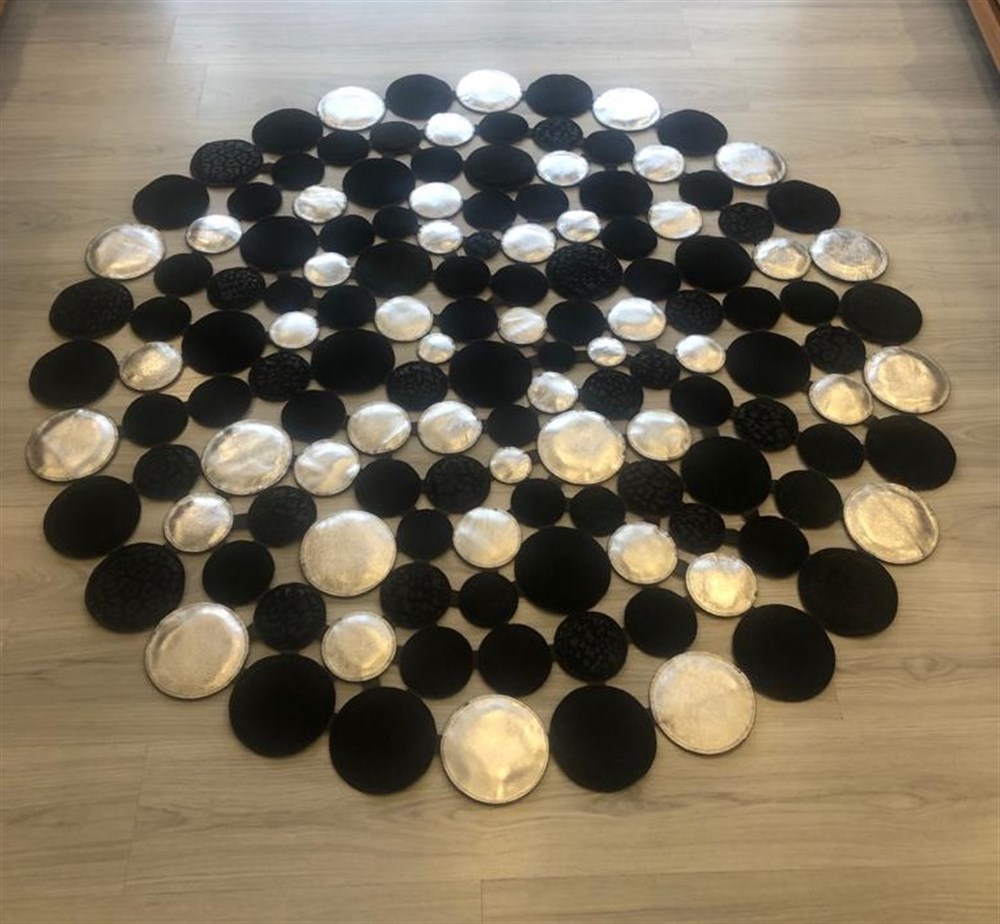 Bienna Fur Kaymaz Taban Doğal Deri Halı / Kilim