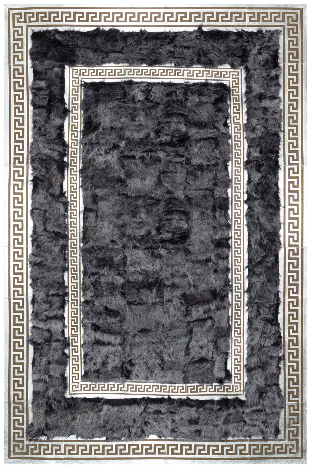 Bienna Fur Kaymaz Taban Kahve & Gold Bordür Natürel Toscana Halı / Kilim