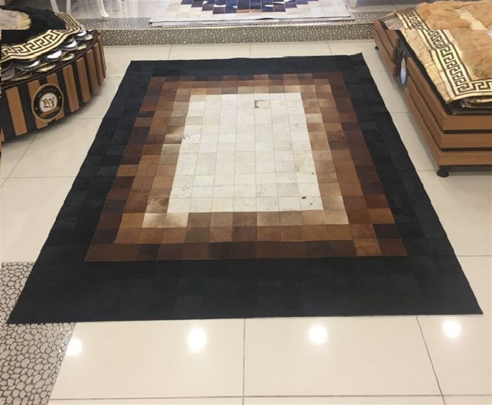 Bienna Fur Kaymaz Taban Natürel Dana Deri Halı / Kilim 
