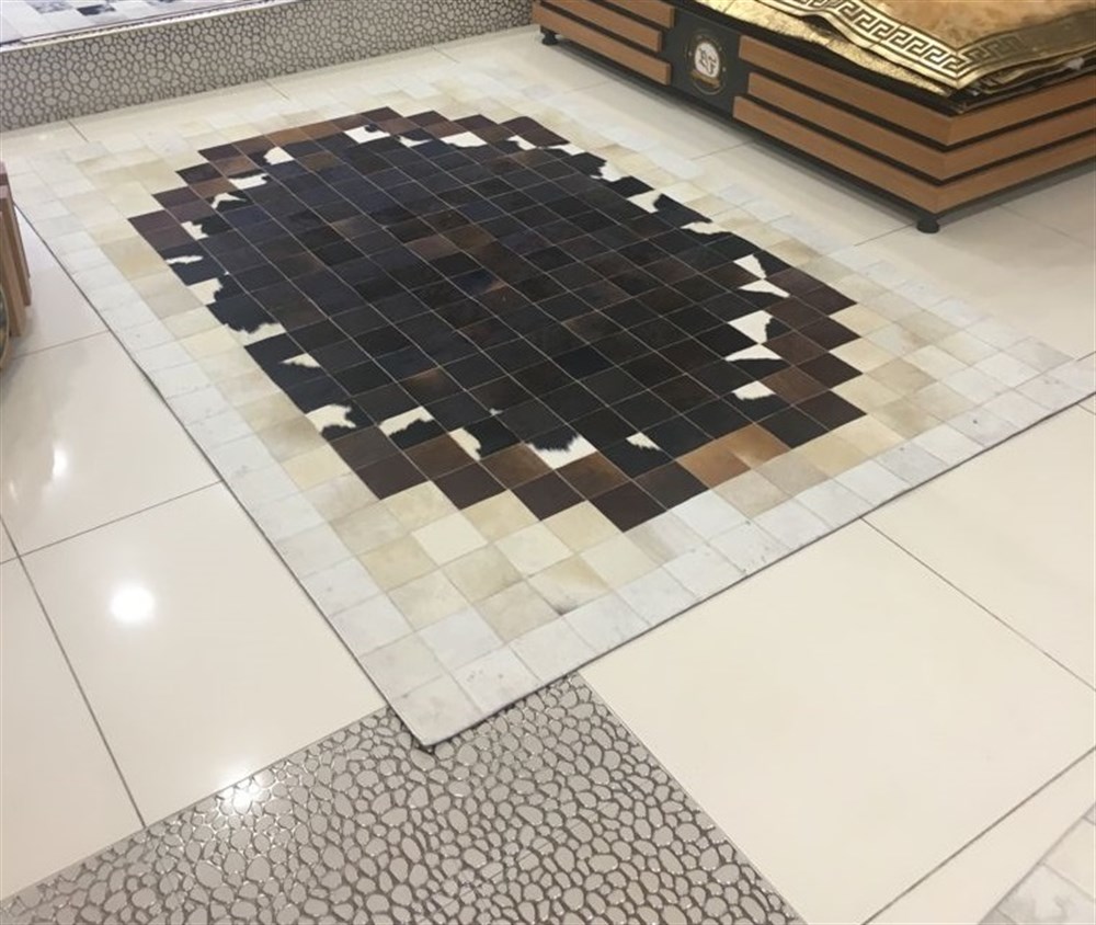 Bienna Fur Kaymaz Taban Natürel Dana Deri Halı / Kilim 