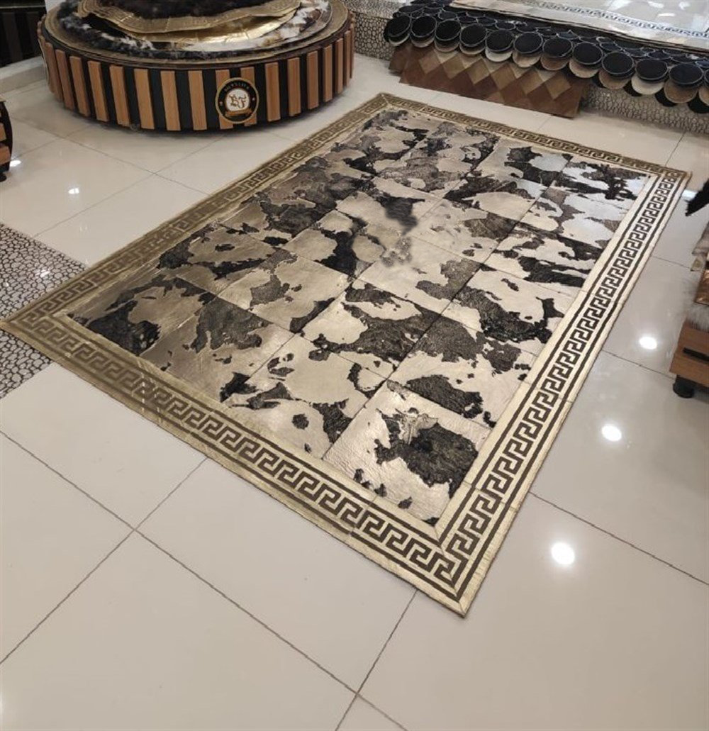   Bienna Fur Kaymaz Taban Hamteks Natürel Deri Halı / Kilim