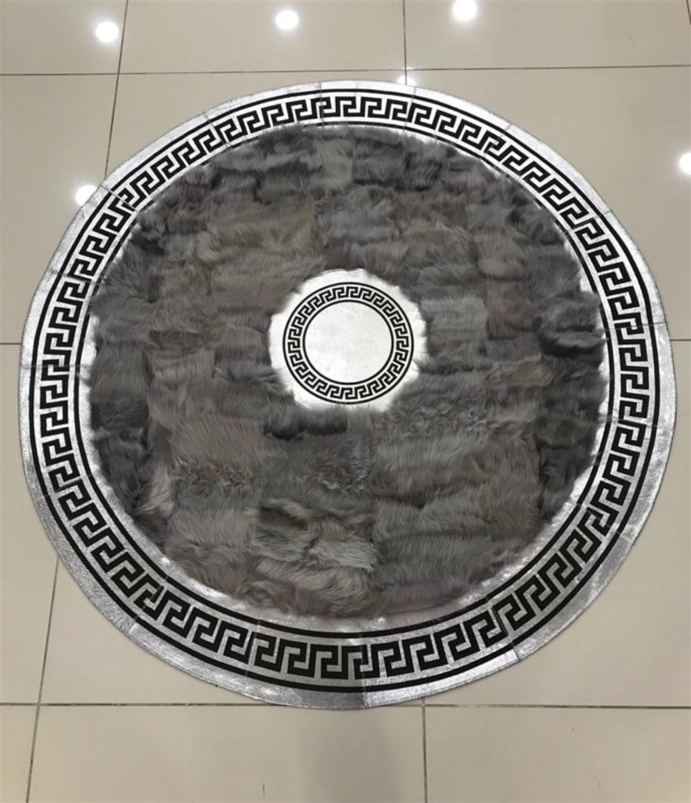 Bienna Fur Gümüş Bordür Doğal Toskana Halı / Kilim