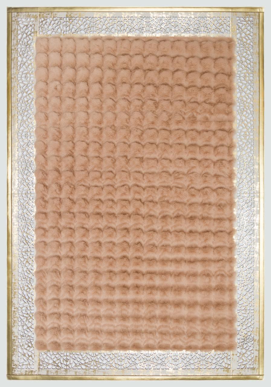 Bienna Fur Kaymaz İpek Pelüş & Deri Bordür Halı / Kilim