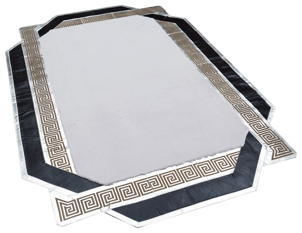 Bienna Fur Kaymaz İpek Pelüş & Deri Bordür Halı / Kilim