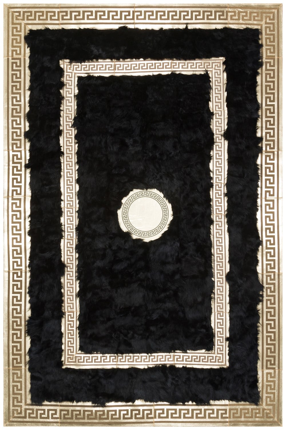 Bienna Fur Kaymaz Koyu Kahve & Gold Bordür Toscana Natürel Halı / Kilim