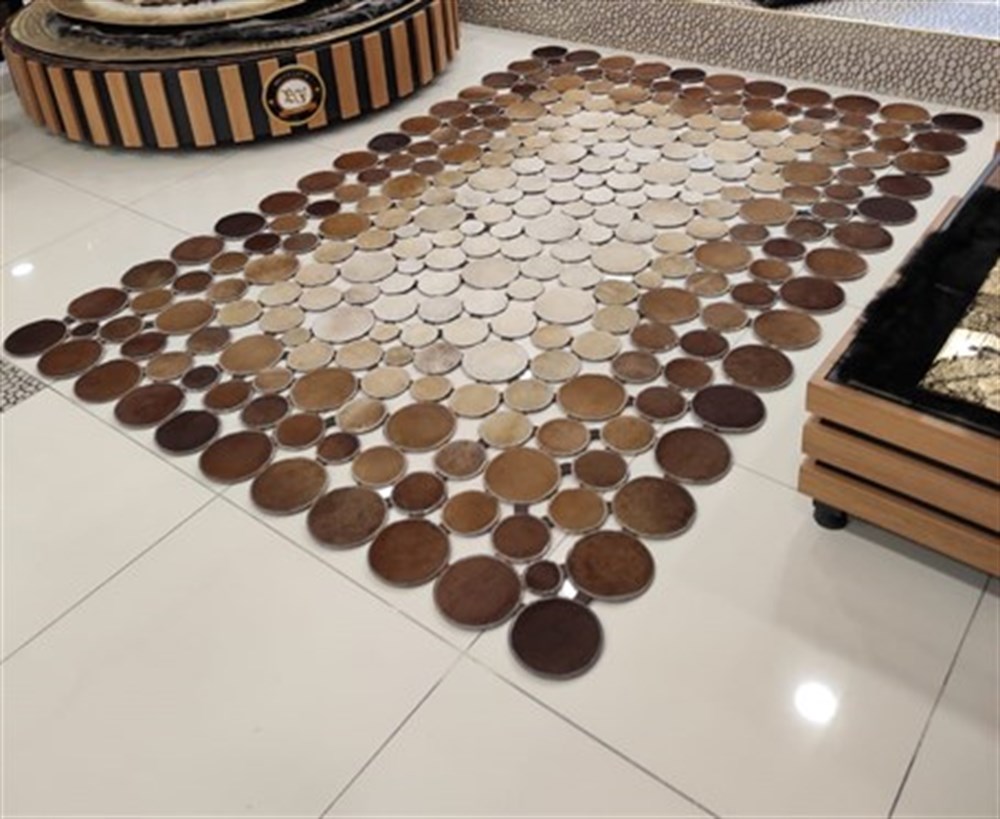 Bienna Fur Kaymaz Taban Doğal Deri Halı / Kilim