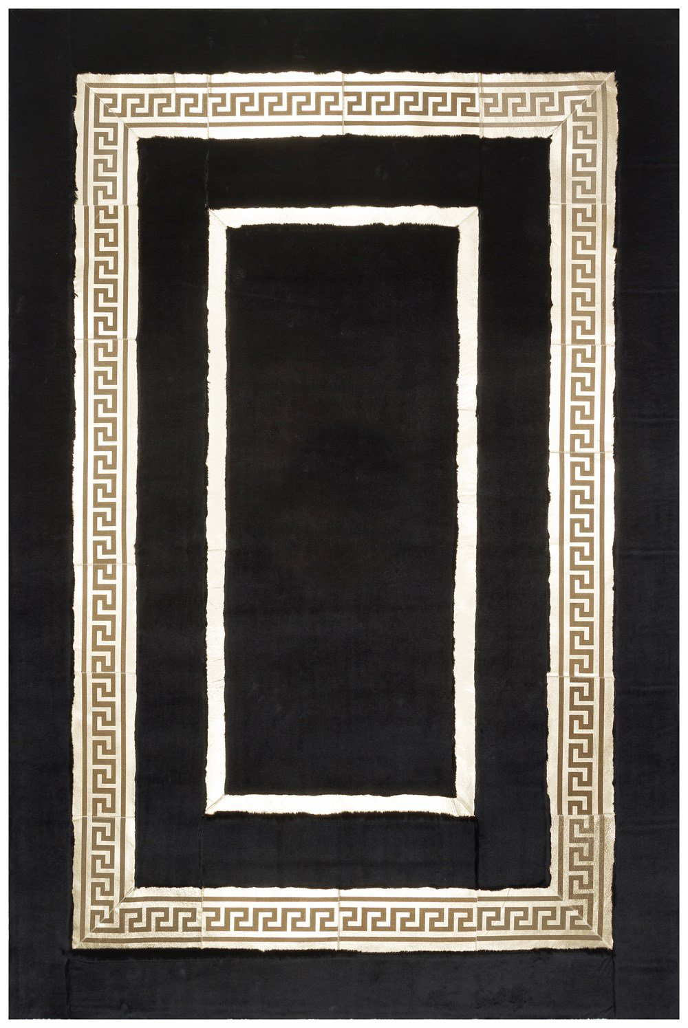 Bienna Fur Kaymaz Taban İpek Pelüş & Deri Bordür Halı / Kilim