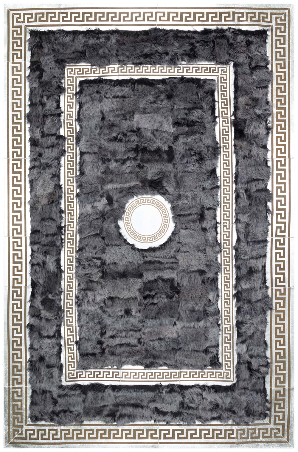 Bienna Fur Kaymaz Taban Kahve & Gold Bordür Natürel Toscana Halı / Kilim