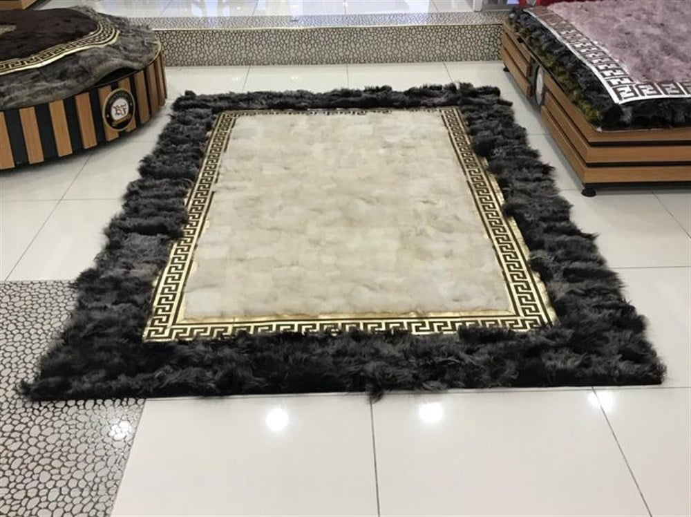 Bienna Fur Kaymaz Taban Krem & Gri Altın Bordür Toscana Halı / Kilim