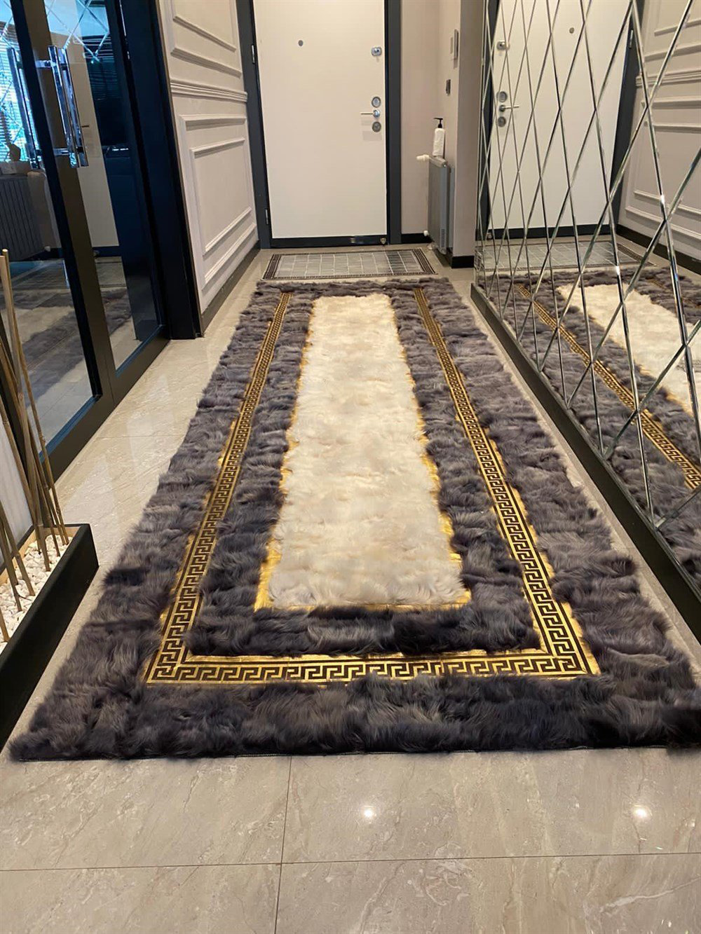 Bienna Fur Kaymaz Taban Krem & Gri  Natürel Toscana Halı / Kilim