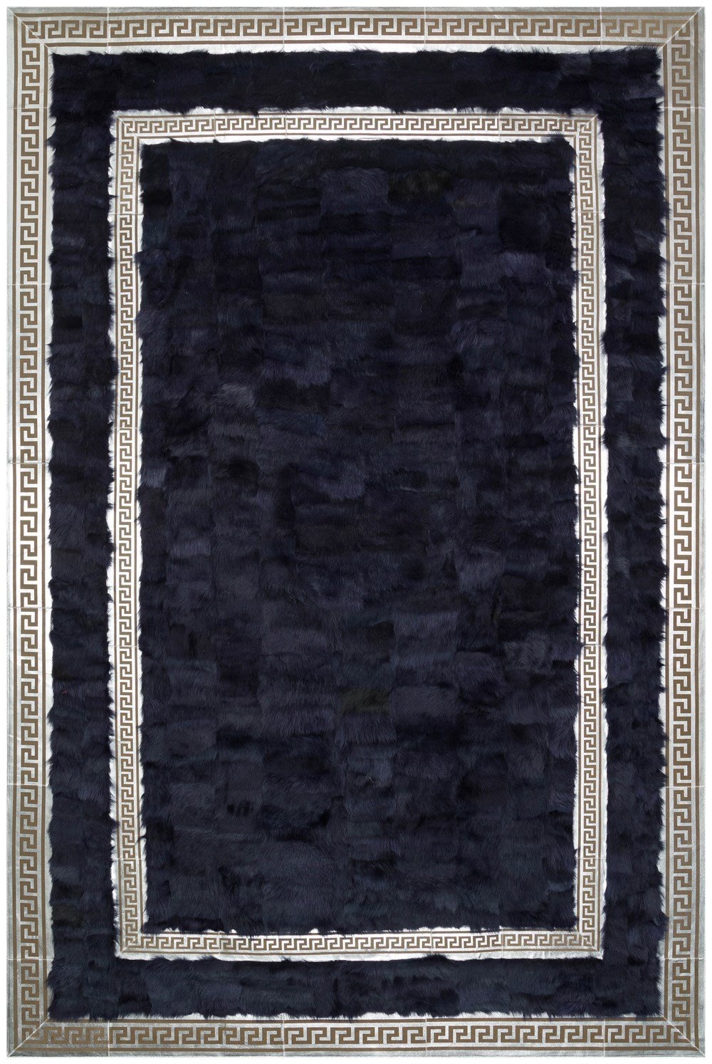 Bienna Fur Kaymaz Taban Lacivert & Gümüş Bordür Toscana Halı / Kilim