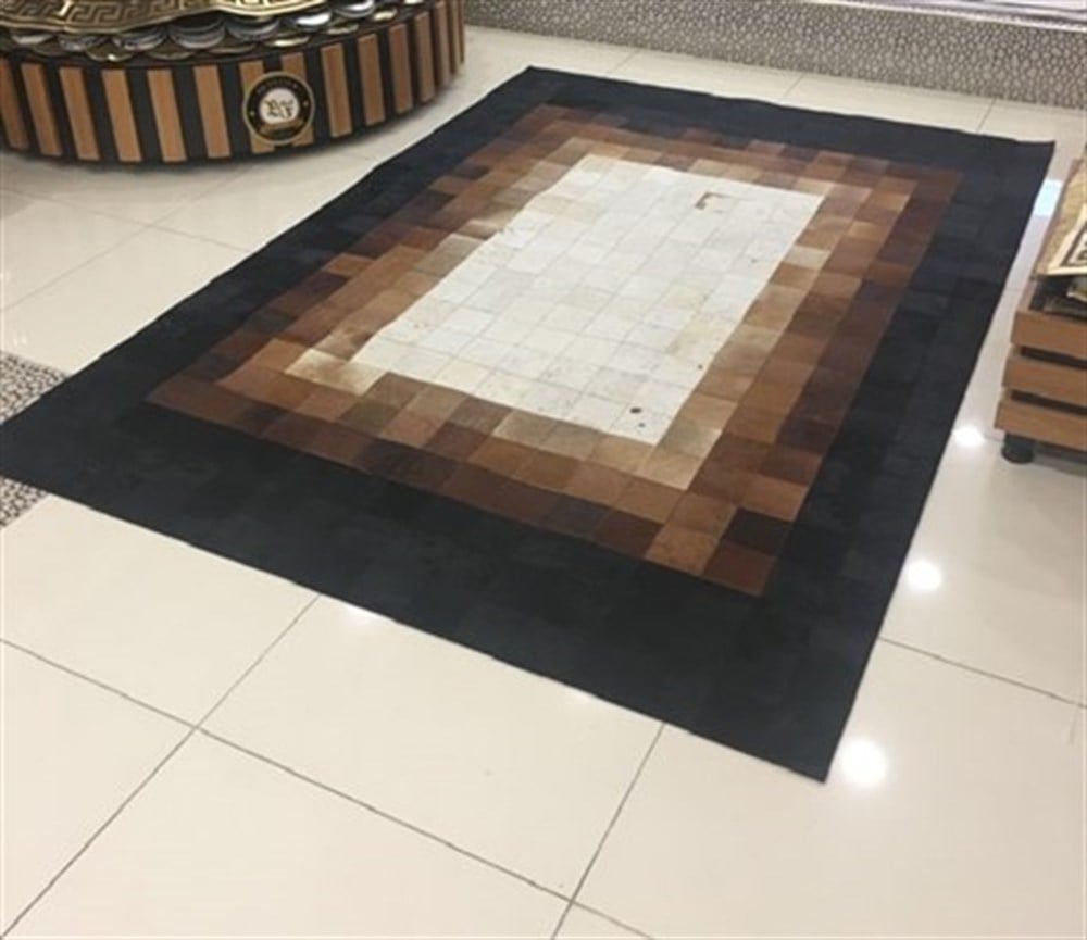Bienna Fur Kaymaz Taban Natürel Dana Deri Halı / Kilim 