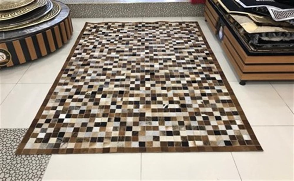 Bienna Fur Kaymaz Taban Patchwork Natürel Halı / Kilim
