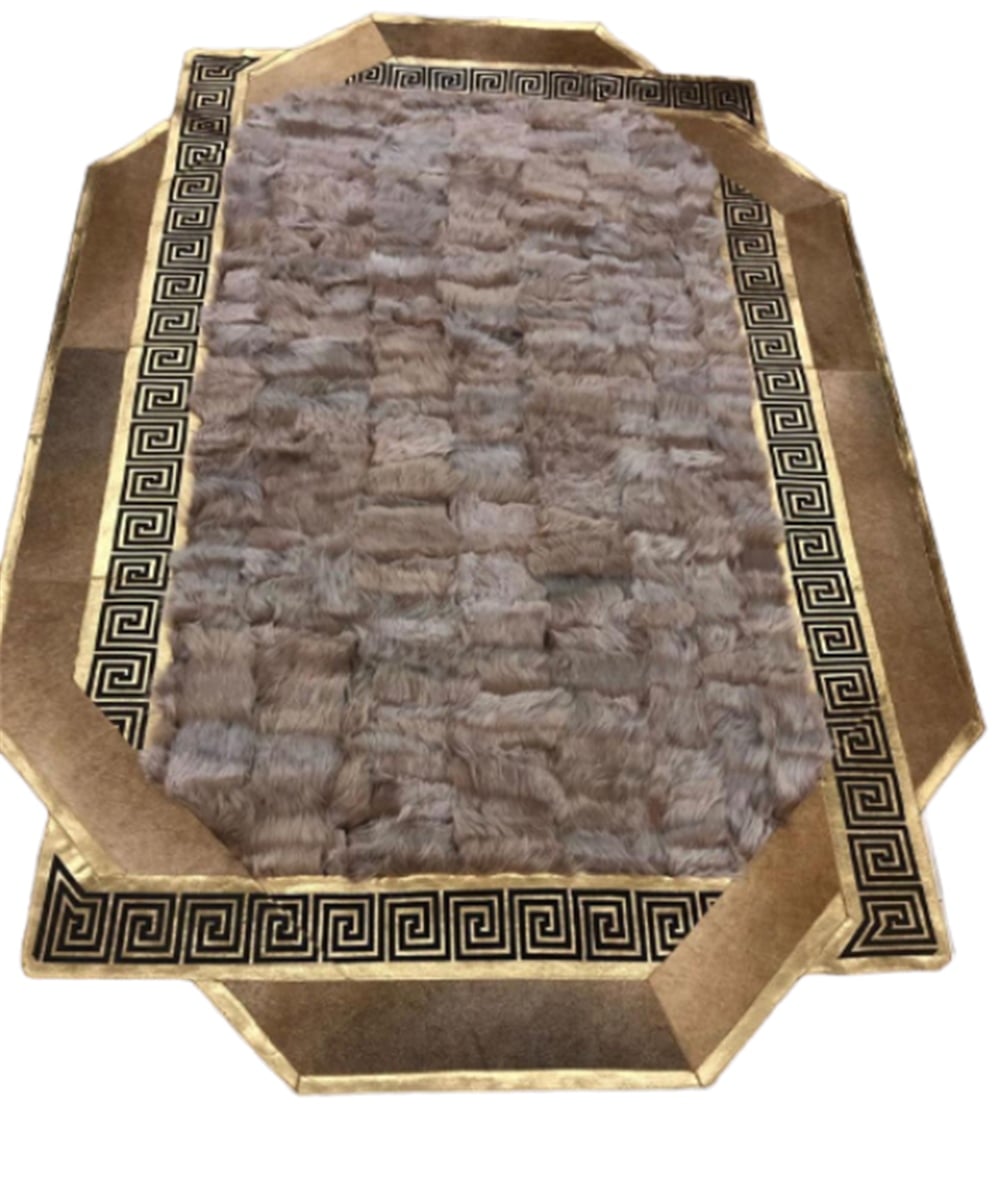 El Dokuması Altın & Açık Kahve Doğal Toskana Halı