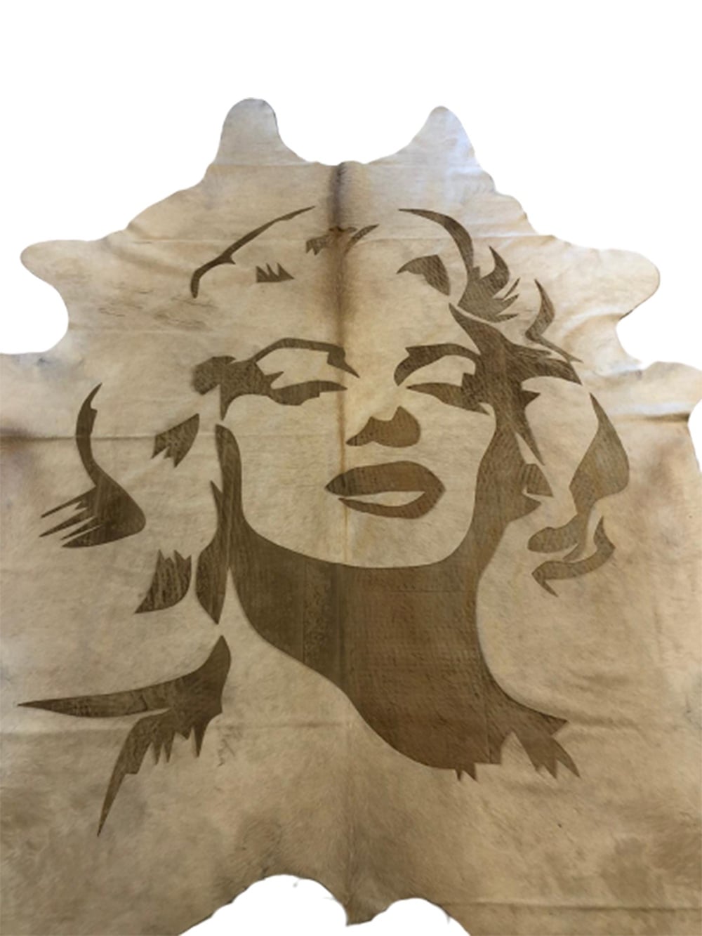 Marilyn Monroe Lazer Baskılı Deri Halı