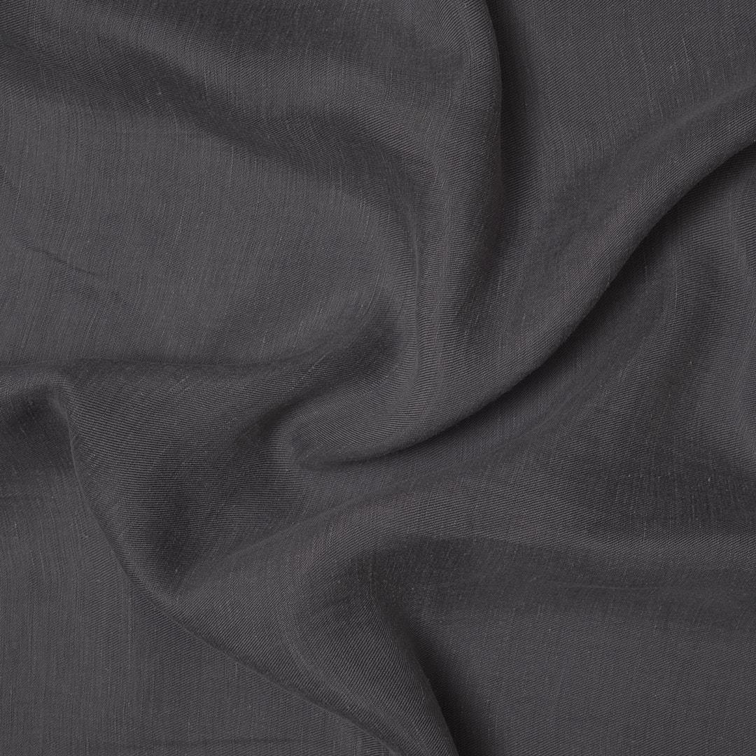 %100 Doğal Fancy Keten Kumaş Gri 09