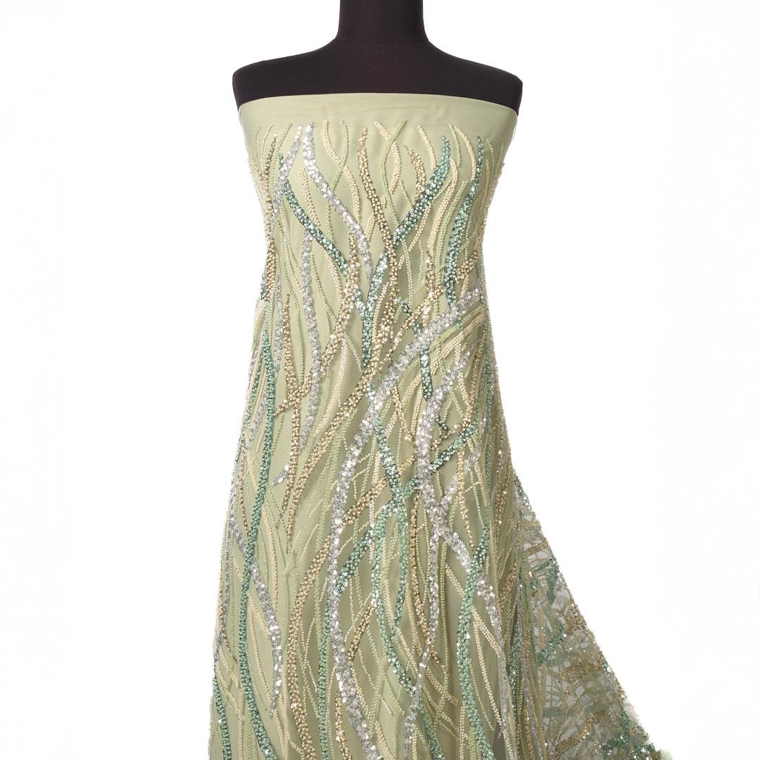 Boncuk İşleme Sarmaşık Kumaş 289