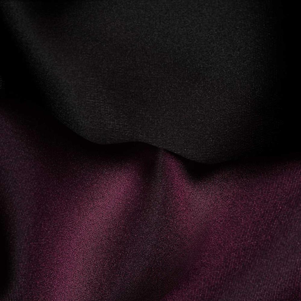 Capri Organze Kumaş Siyah/Mürdüm 6309
