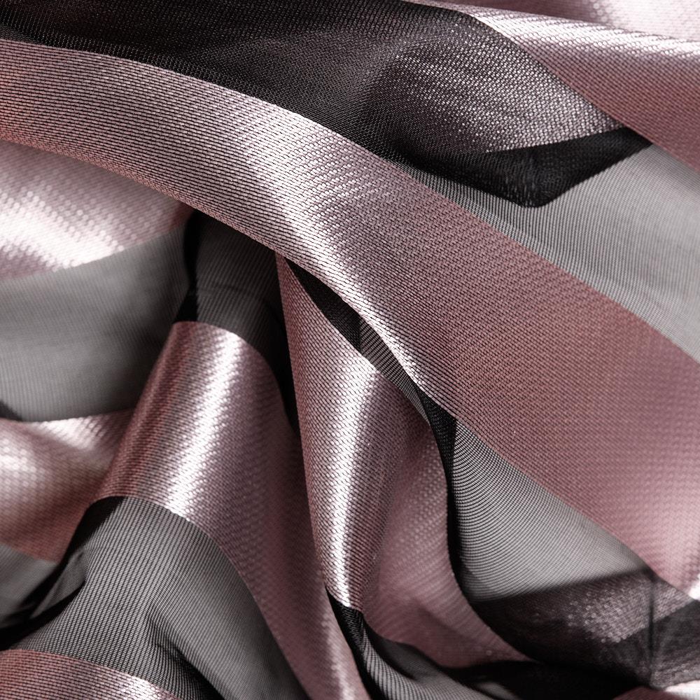 Çizgili Organze Siyah Pudra 02