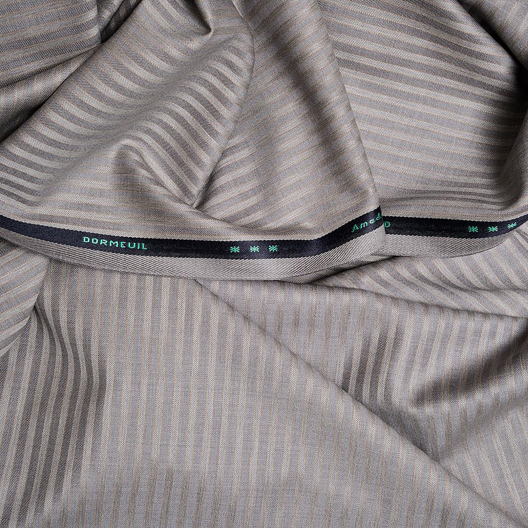Dormeuil Kumaş Gri Bej Çizgi 75