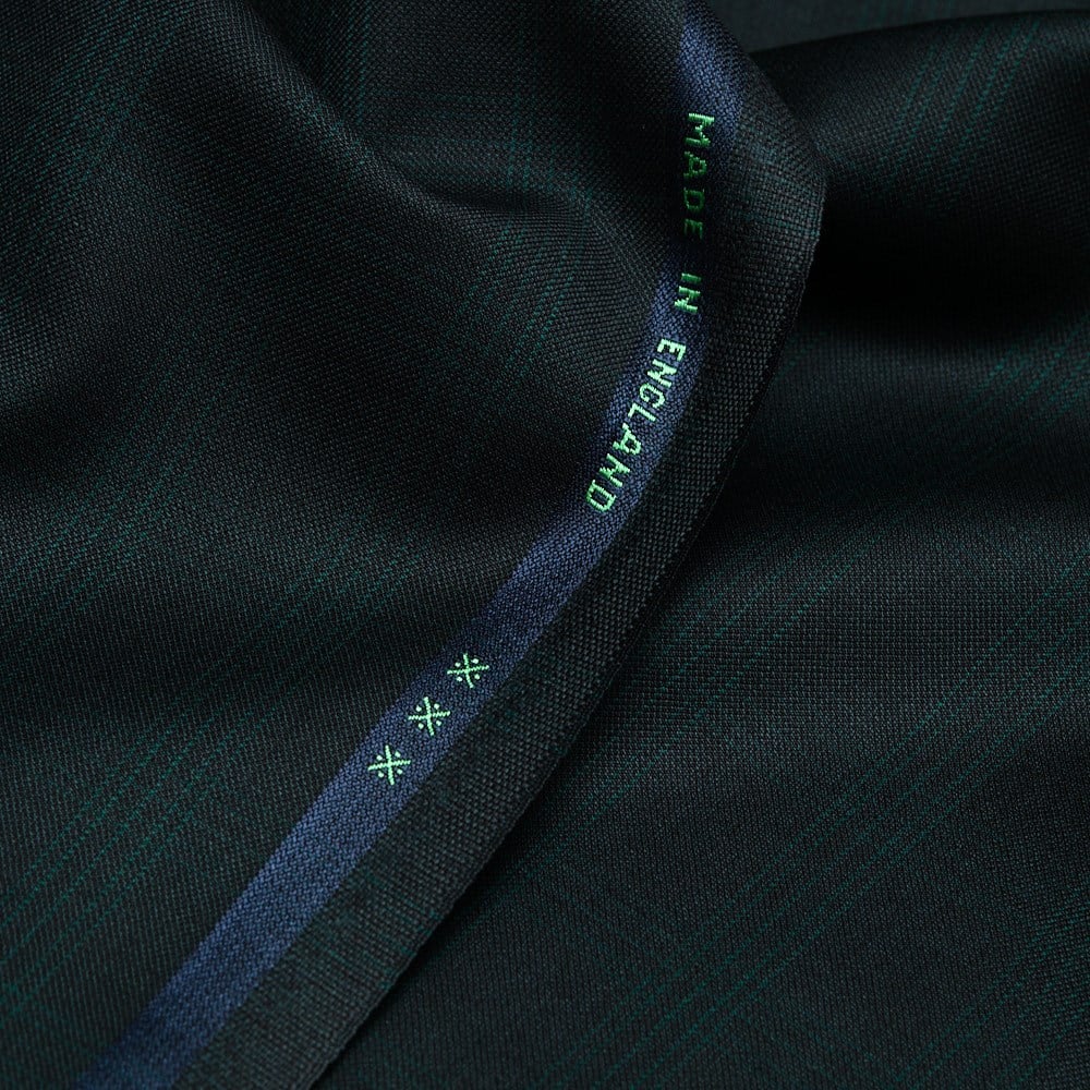 Dormeuil Kupon Kumaş Yeşil Kareli 94