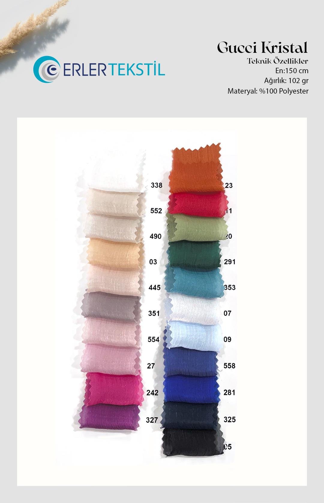 Gucci Kristal Kumaş Kartela (21 Renk)