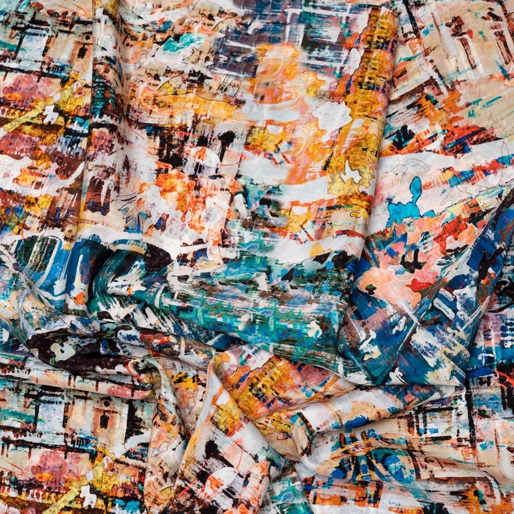 İtalyan İpek Krep De Chine Emprime 09