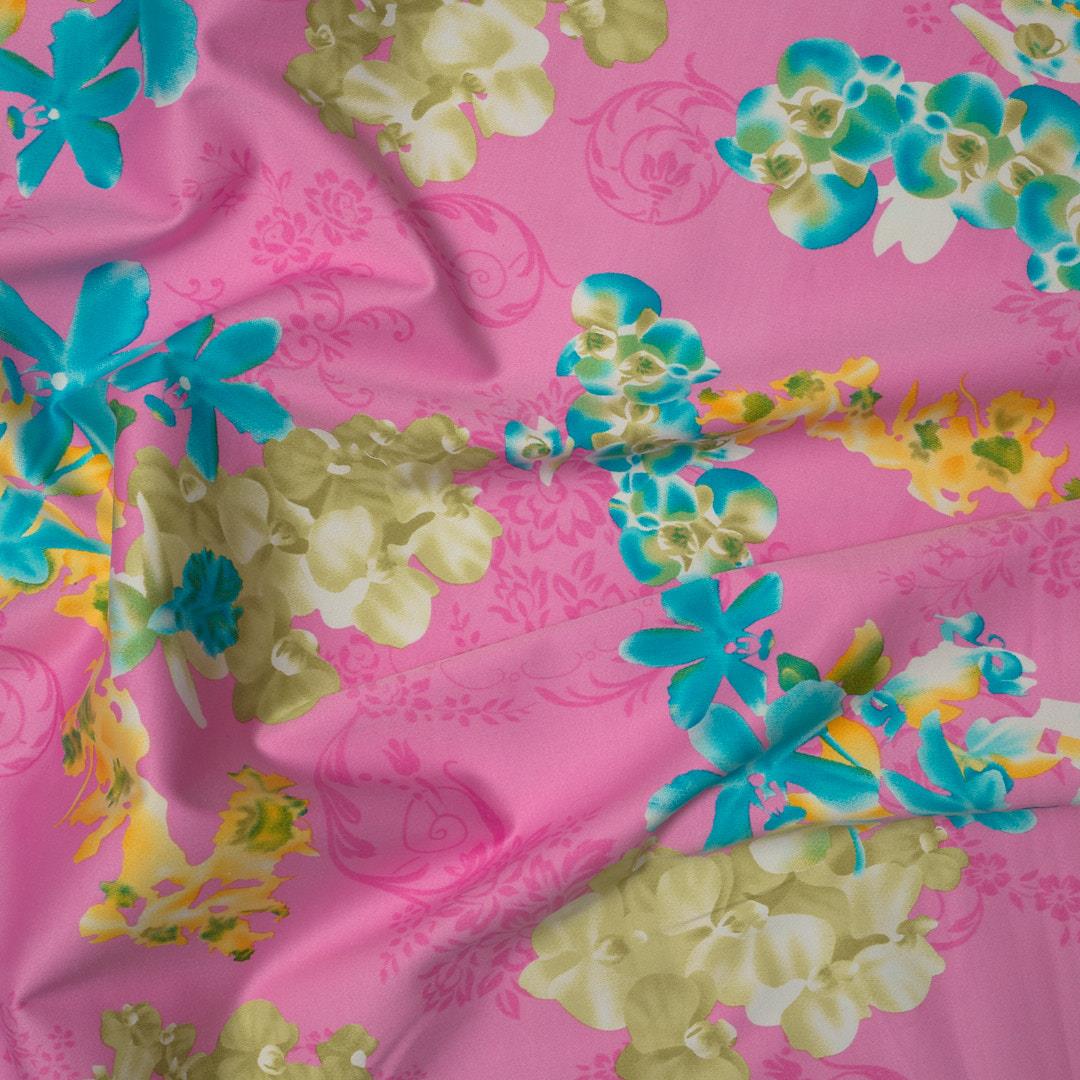 İtalyan Koton Saten Emprime Kumaş 03