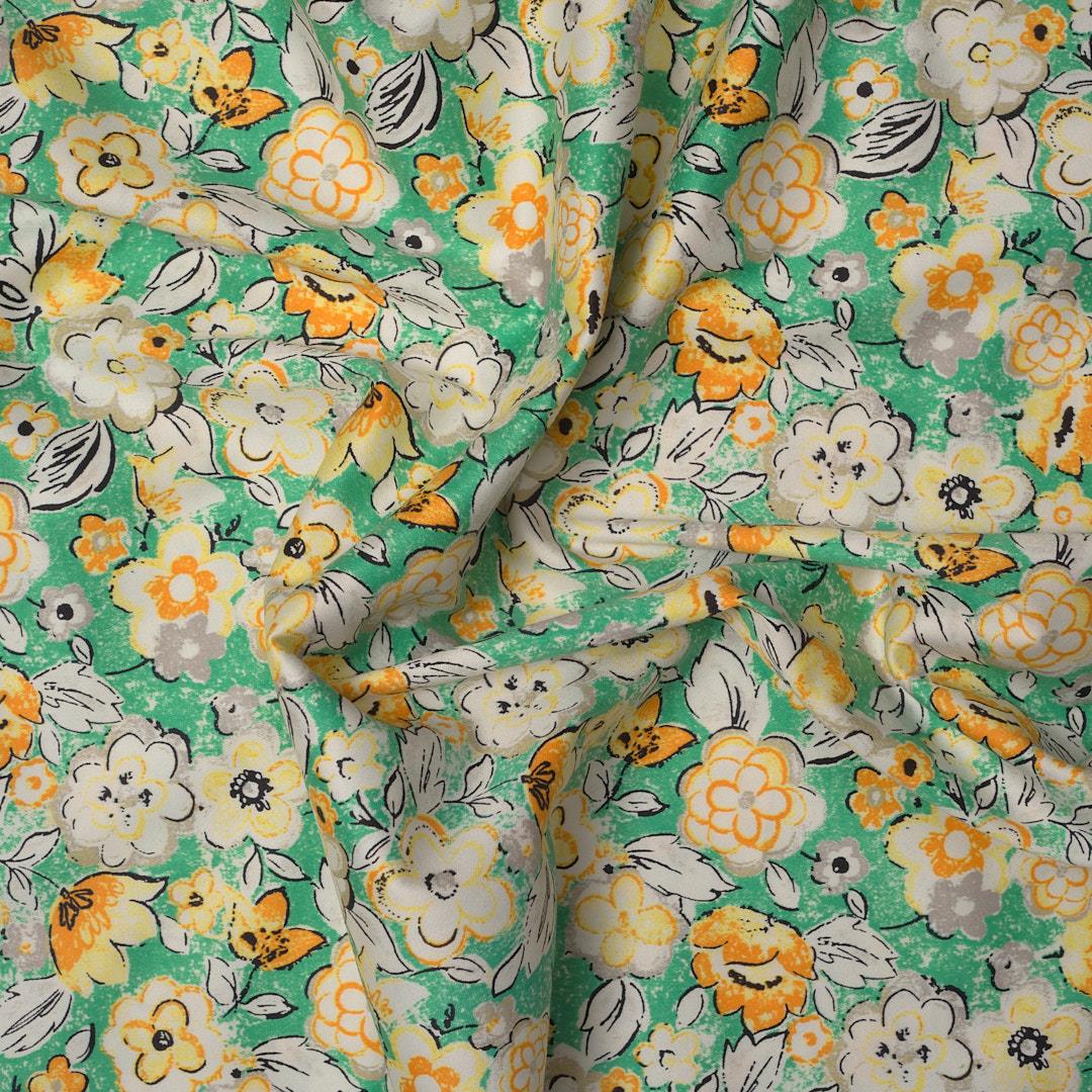 İtalyan Koton Saten Emprime Kumaş 08