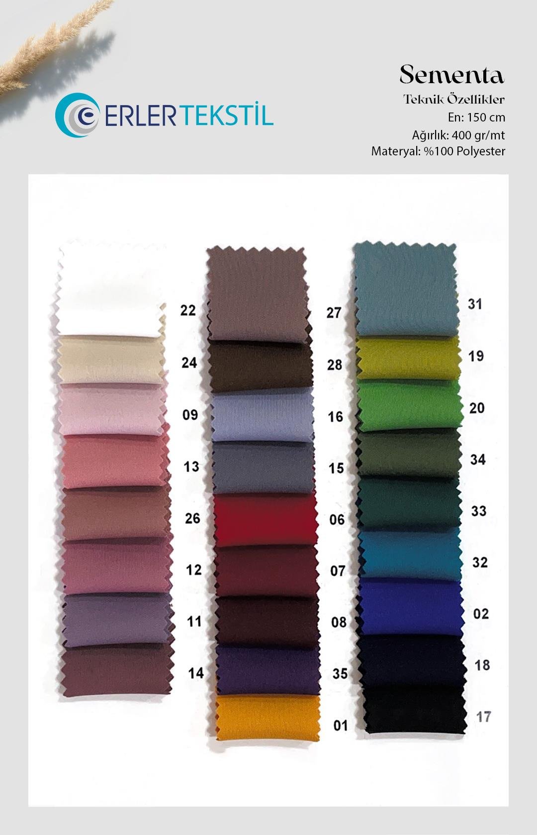 Sementa Jarse Kumaş Kartela