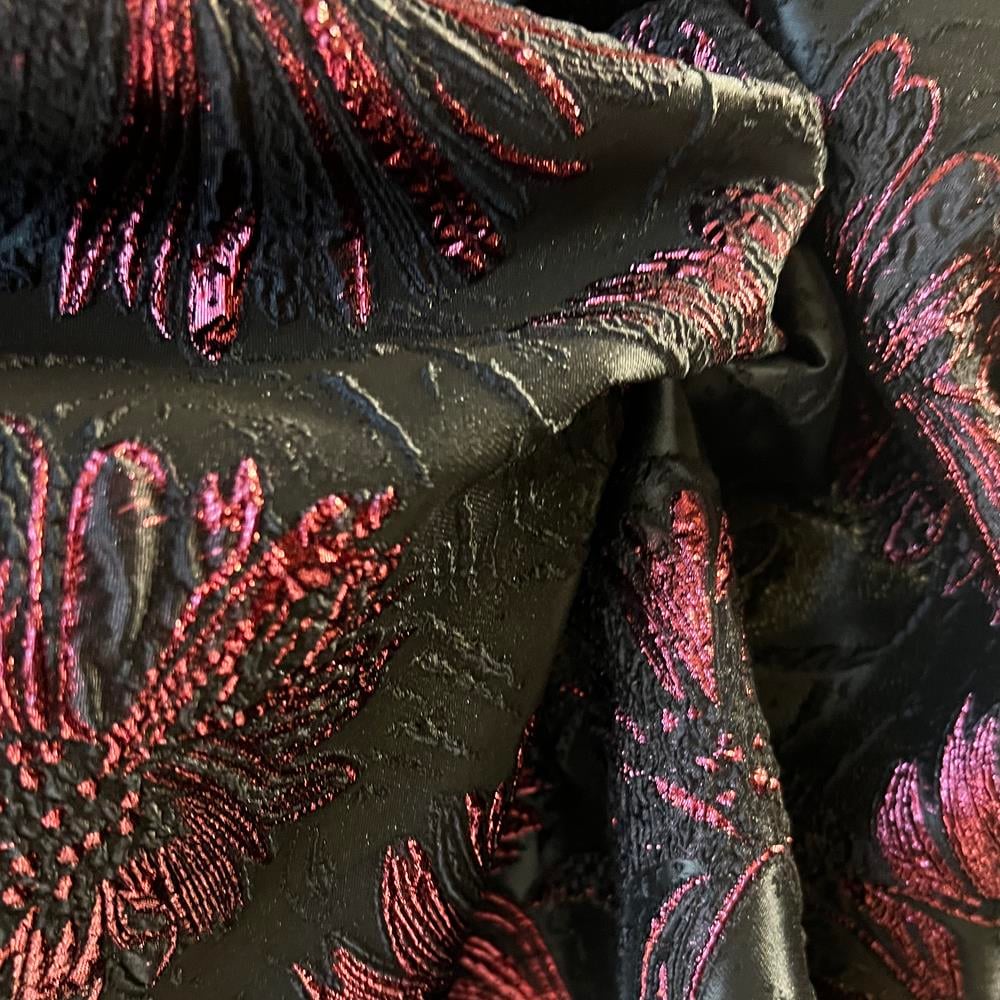 Simli Brokar Kumaş Bordo 6543