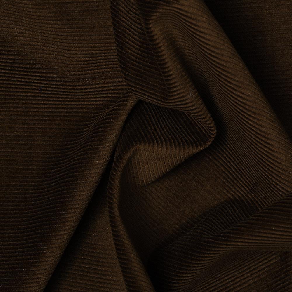 Fransız Cosserat İnce Fitil Kadife Kumaş Kahverengi 06