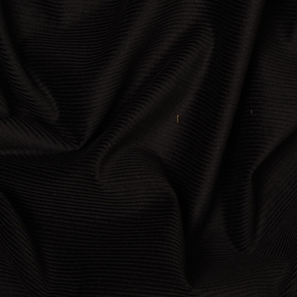 Fransız Cosserat İnce Fitil Kadife Kumaş Siyah 03