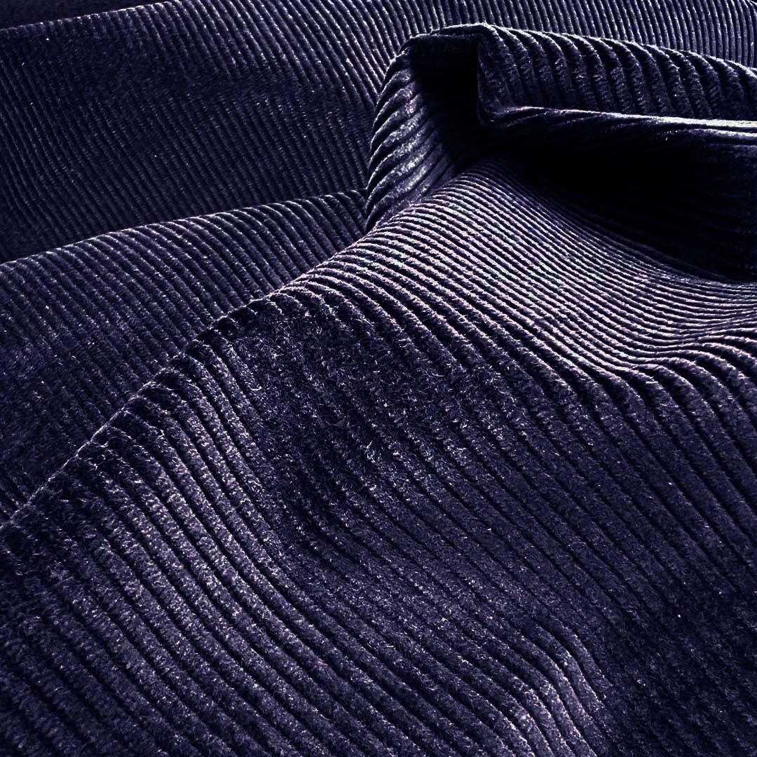 Fransız Cosserat Orta Fitil Kadife Kumaş Lacivert 08