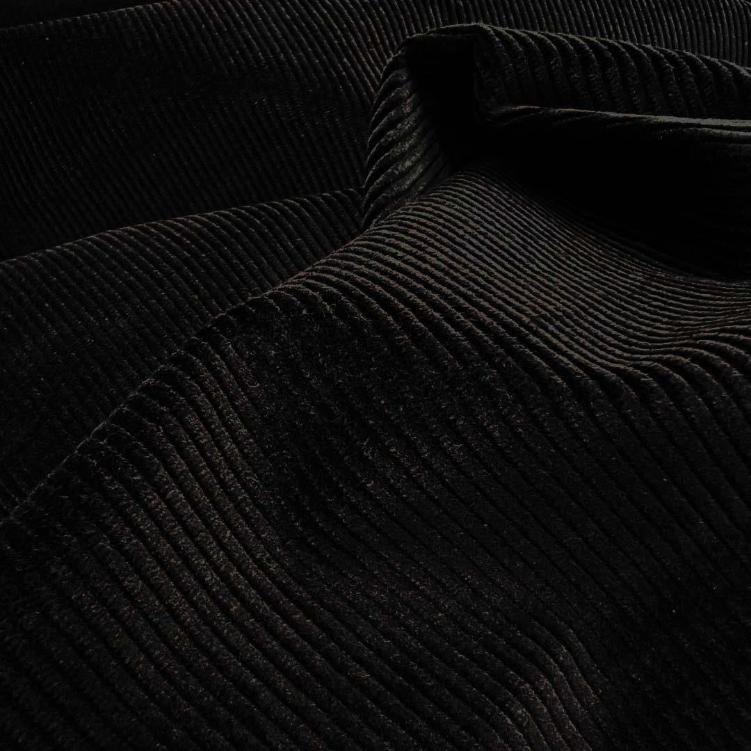 Fransız Cosserat Orta Fitil Kadife Kumaş Siyah 07