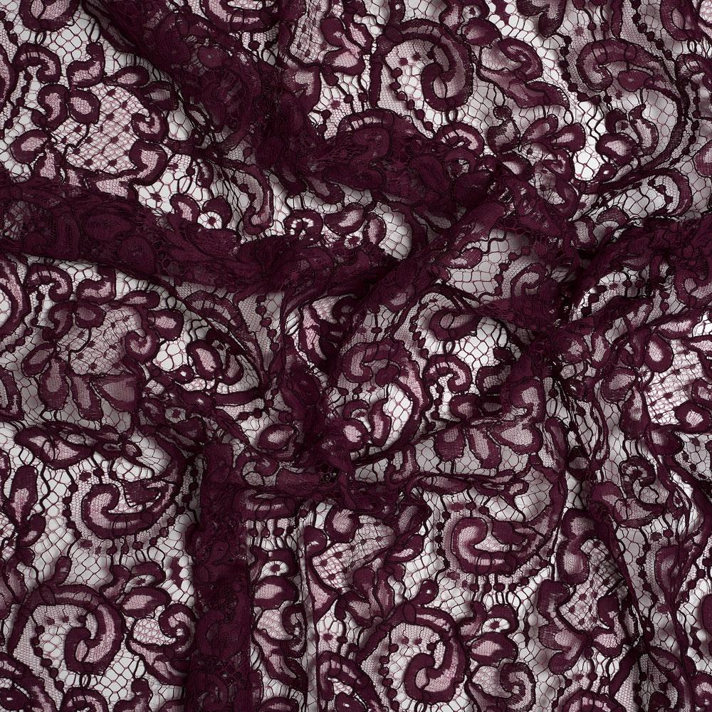 Fransız Kupon Dantel Koyu Bordo 13