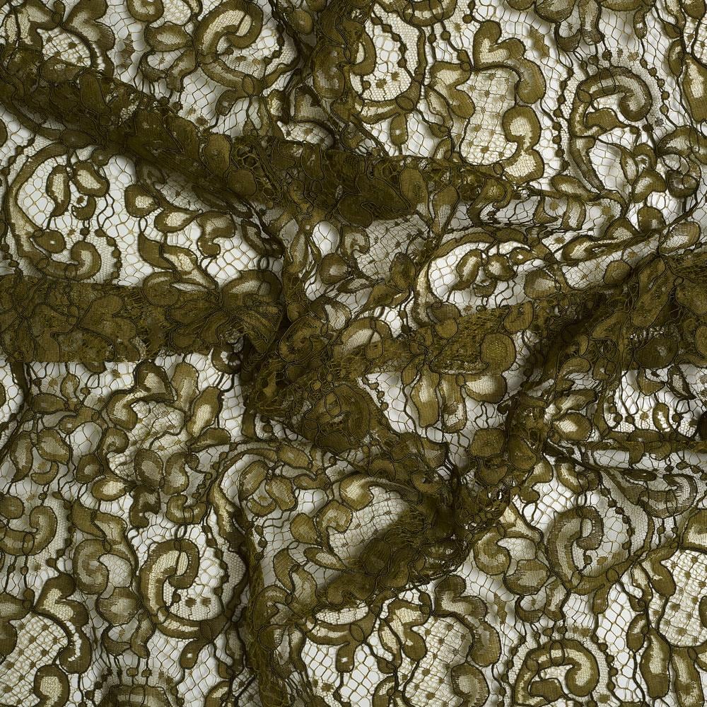 Fransız Kupon Dantel Yağ Yeşili 08