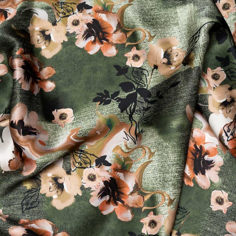 İtalyan İpek Saten Emprime 23