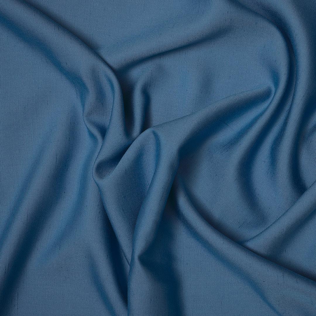 İtalyan İpekli Keten Kumaş Mavi 10