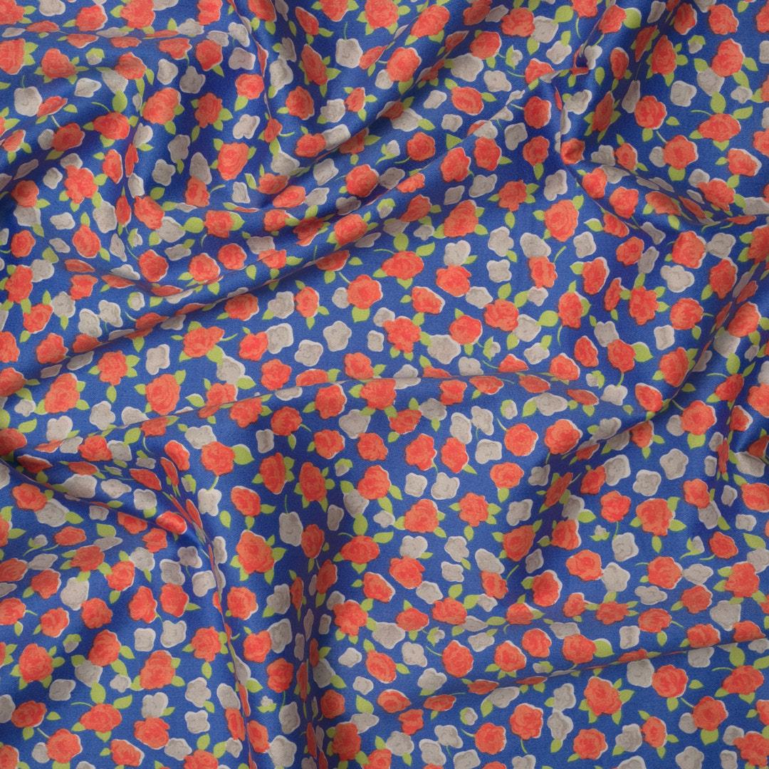 İtalyan Koton Saten Emprime Kumaş 04