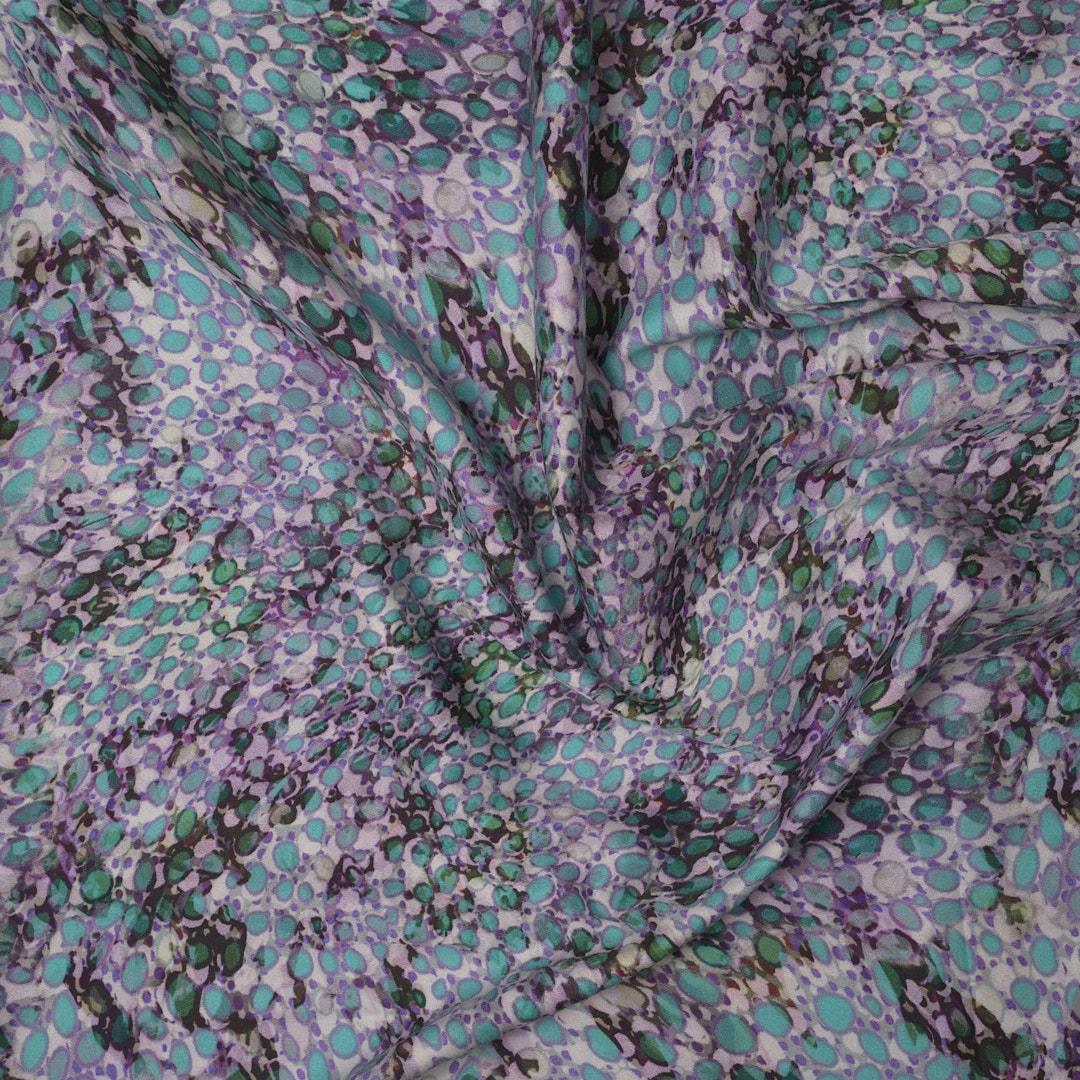 İtalyan Koton Saten Emprime Kumaş 05